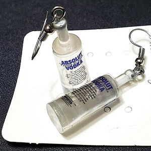 Vodka bottle earrings🍸